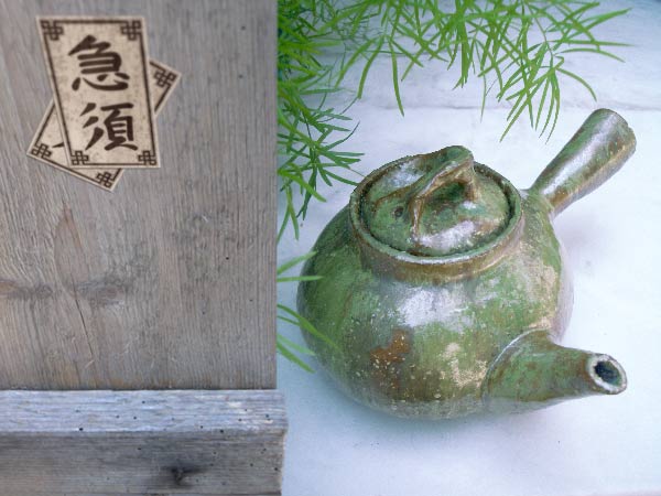 Teapot "Shizen Darkgreen No.1" by Arthur Poor
