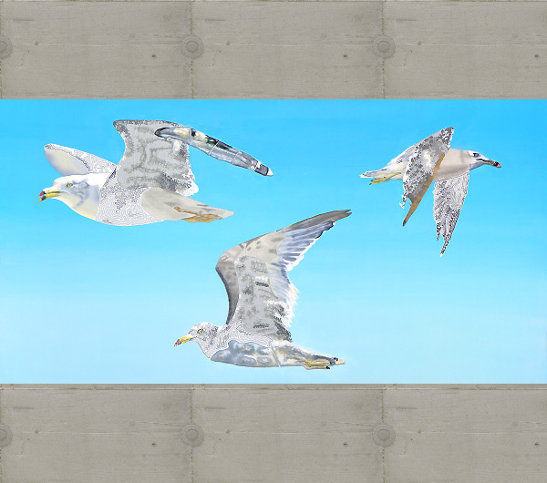 Möwen von Matsushima No.16. 2009 90 x 170cm